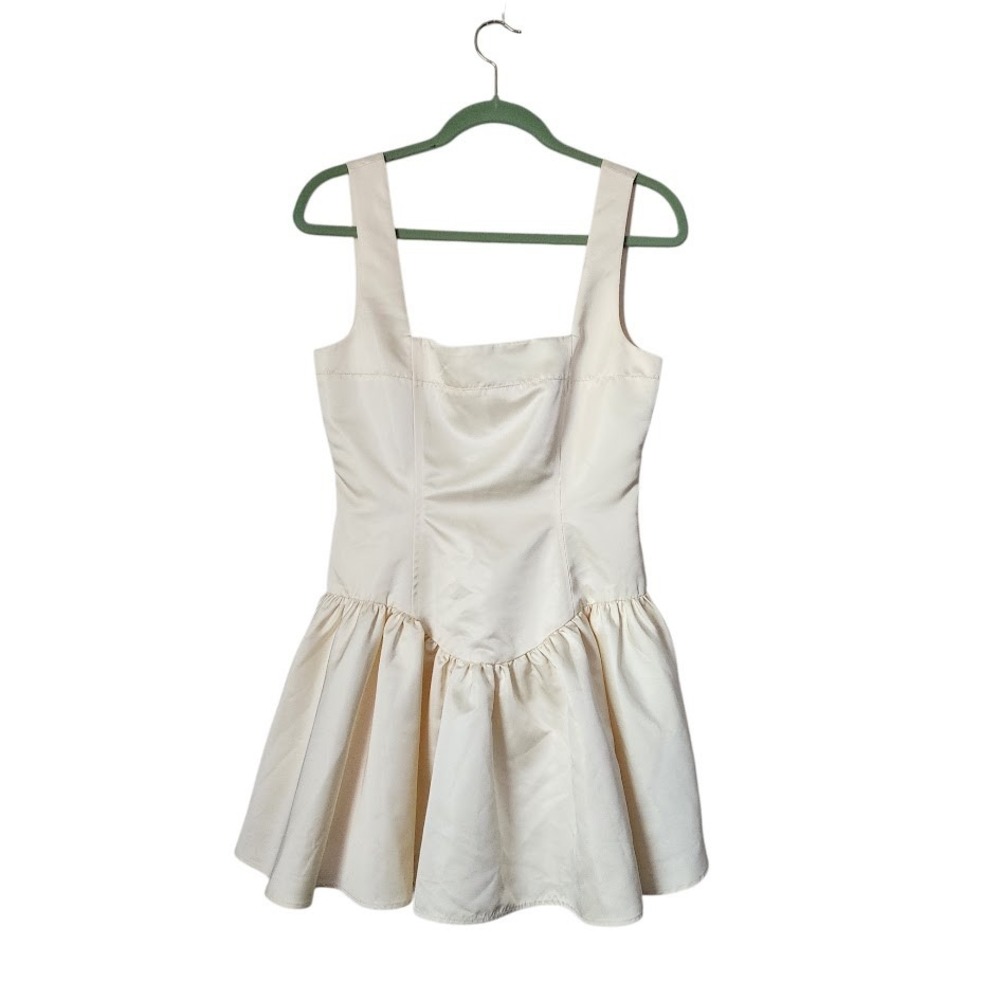 WeWoreWhat‎ Corset peplum satin mini dress in cream NWT ballecore size 8